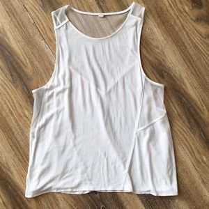 Alo Yoga White Marsh Tank Top